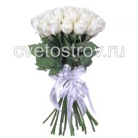 Букет из 21 белой розы Мондиаль (Mondiale)