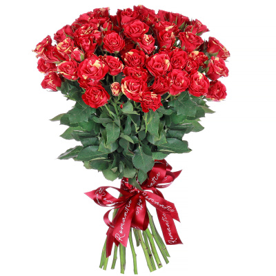 Букет из 51 кустовой розы Фаер Флеш (Fire Flash)