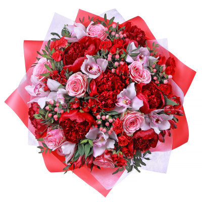 Букет "Алый шелк"