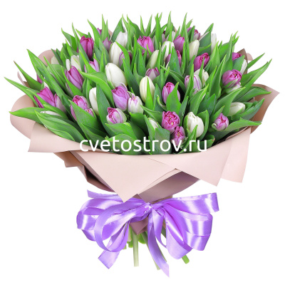 Букет из 51 тюльпана "Нежность"